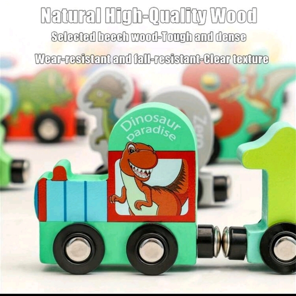 Magnetic Wooden Dinasour Train Set - Picture 8 of 8